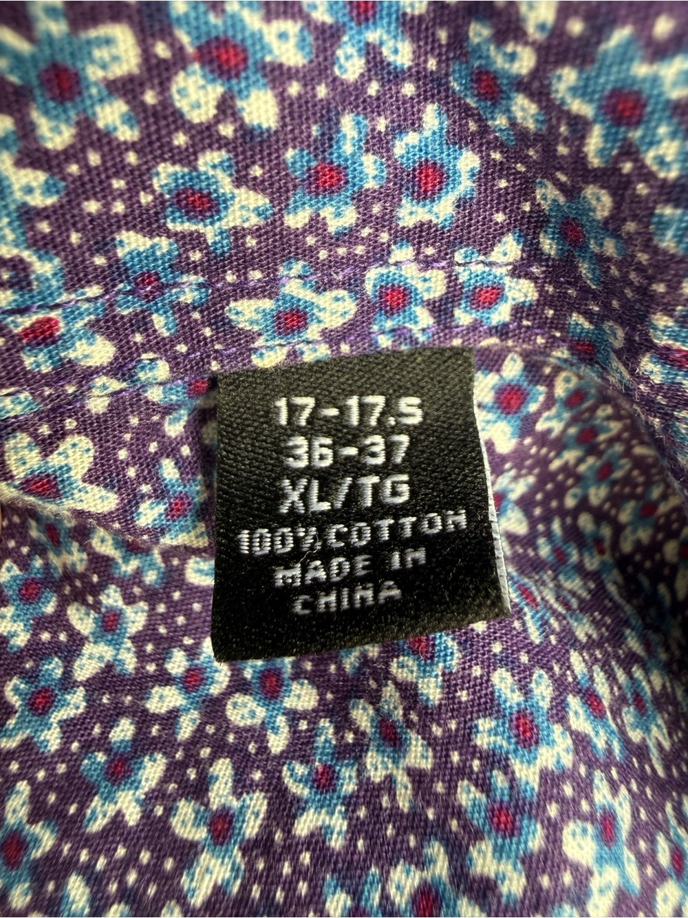 Upcycled Purple Floral Ruffle Collar Button-Down Nick Graham Shirt - Picture 7 of 7